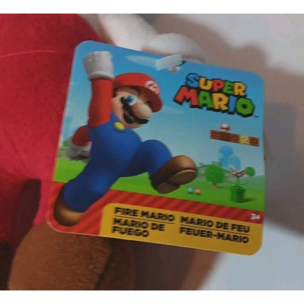 Super Mario Fire Mario 9 Inch Plush Nintendo With Little Fire Mario